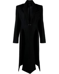 Mugler - Single-Breasted Wool Coat - Lyst