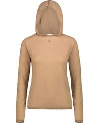 Courreges - Hoodie En Laine À Logo Brodé - Lyst