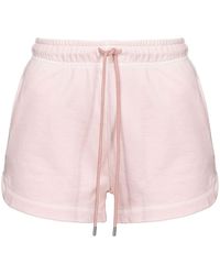 Pinko - Logo-print Cotton Shorts - Lyst