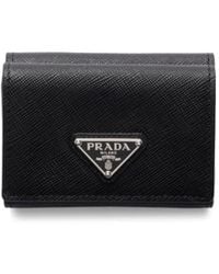 Prada - Small Saffiano Leather Wallet - Lyst