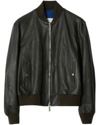 Burberry - Leather Bomber Jacket - Lyst