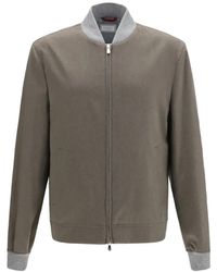 Brunello Cucinelli - Chaqueta Bómber Con Cierre De Cremallera - Lyst