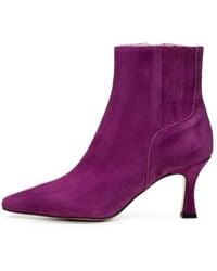 Poche Paris - Suede Pointed-Toe Ankle Boots - Lyst