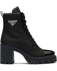 Prada - Enkellaarzen Met Logo - Lyst