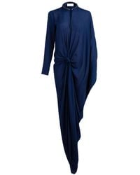 Silvia Tcherassi - Vestido Largo Rosella Drapeado Con Nudo - Lyst