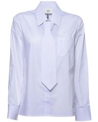 SOLOTRE - Tie-Detail Chest-Pocket Shirt - Lyst