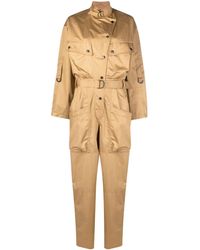 Isabel Marant - Notched-collar Long-sleeve Jumpsuit - Lyst