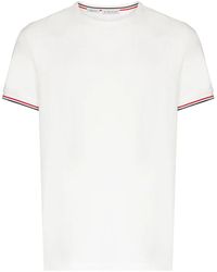 Moncler - Tricolor-Trimmed Cotton T-Shirt - Lyst