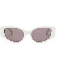 Balenciaga - Logo-Print Oval-Frame Sunglasses - Lyst