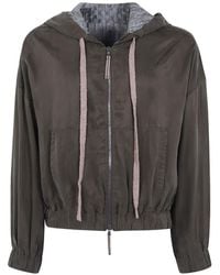 Ziggy Chen - Zip-Up Drawstring Hoodie - Lyst