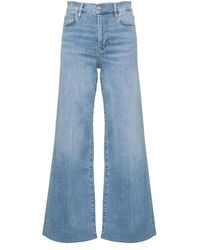 FRAME - Jeans Met Franje En Wijde Pijpen - Lyst