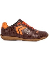 Philipp Plein - Pit-$Top Croc-Print Logo Low-Top Sneakers - Lyst