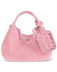 Ganni - Logo-Plaque Knot-Detail Tote Bag - Lyst