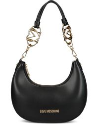 Love Moschino - Chain-Embellished Crescent Shoulder Bag - Lyst