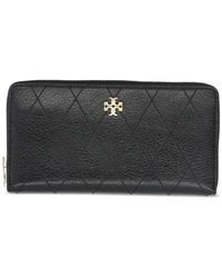 Tory Burch - Charlie Gewatteerde Leren Portemonnee - Lyst