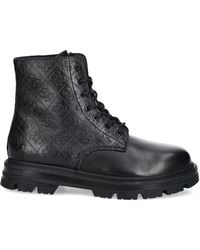 Guess - Garda Embossed Lace-Up Boots - Lyst