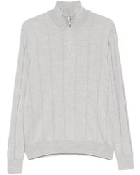 Canali - Ribbed-Knit Quarter-Zip Sweater - Lyst