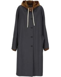 Miu Miu - Jas Met Capuchon En Knopen - Lyst