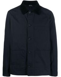 A.P.C. - Corduroy-collar Shirt Jacket - Lyst