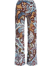 Etro - Semi-Transparent Floral Trousers - Lyst