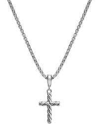 David Yurman - Cable Cross Pendant Necklace - Lyst