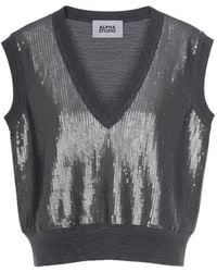 Alpha Studio - Sequin V-neck Sweater - Lyst