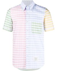 Thom Browne - Funmix Gingham-Check Short-Sleeved Shirt - Lyst