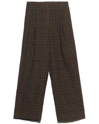 Bimba Y Lola - Checked Darted Straight-Leg Trousers - Lyst