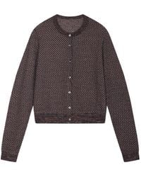 JNBY - Geometric-Pattern Cropped Cardigan - Lyst