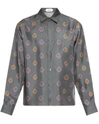 Versace - Chemise Imprimée En Soie - Lyst