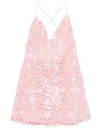 retroféte - Floral-Embroidered Mini Dress - Lyst