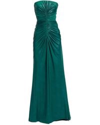 Elie Saab - Ruched Strapless Maxi Dress - Lyst