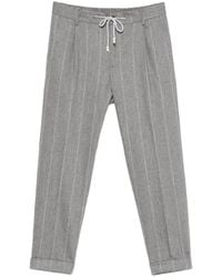 Eleventy - Pinstripe Drawstring-Waist Trousers - Lyst