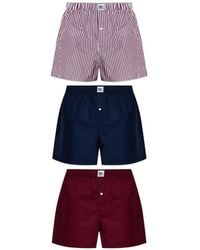 Lacoste - Striped Cotton Boxer Shorts (Set Of Three) - Lyst
