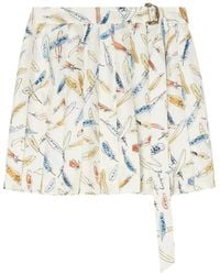 Burberry - Jupe Plissée À Imprimé Graphique - Lyst