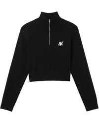 Izzue - Sweater Met Borduurwerk En Halve Rits - Lyst