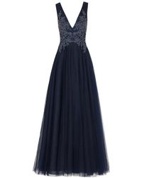 Costarellos - Graciella Floral-Appliqué V-Neck Maxi Dress - Lyst