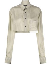 Ssheena - Long-sleeve Cropped Shirt - Lyst