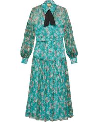 Gucci - Floral-print Silk Maxi Dress - Lyst