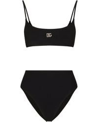 Dolce & Gabbana - Bikini Set With Logo Detail - Lyst