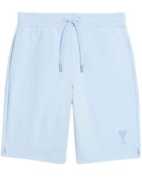 Ami Paris - Embroidered-logo Track Shorts - Lyst