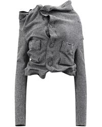 Junya Watanabe - Houndstooth-Pattern Draped Cropped Jacket - Lyst
