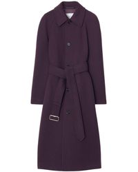 Burberry - Single-breasted Belted Wool Coat - Lyst