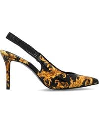 Versace Jeans Couture - Baroque-Pattern Slingback Pumps - Lyst