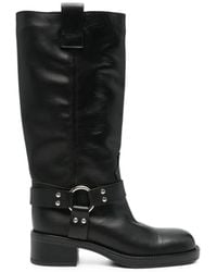 GISEL B - Harness-Detail Leather Boots - Lyst
