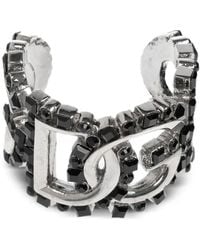 Dolce & Gabbana - Dg Logo-Plaque Crystal Ring - Lyst