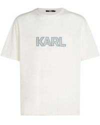 Karl Lagerfeld - T-shirt en coton biologique à logo appliqué - Lyst