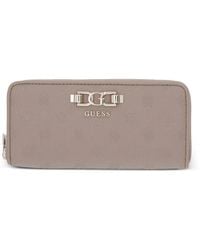 Guess - Anise Logo-Embossed Zip-Around Wallet - Lyst