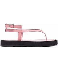 BY FAR - Cece Grained-Leather Sandals - Lyst