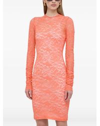 Pinko - Lace Long-Sleeve Mini Dress - Lyst